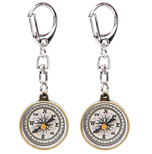 ARFUKA 2 Stück Kompass Schlüsselanhänger Tragbarer Taschenkompass Mini Compass für Geschenk Camping Wandern Sportnavigation