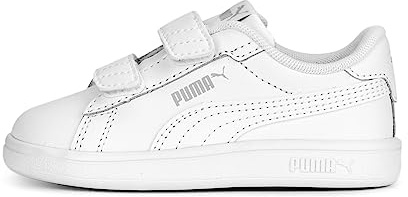 PUMA Unisex Kids Smash 3.0 L V Ps Scarpe da ginnastica, Puma White Cool Light Gray, 30 EU