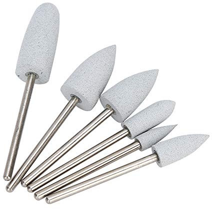 Set di Punte Fresa Unghie 6 Pezzi, Kit di Punte per Unghie in Lega e Silicone, Punta Trapano per Fresa Unghie Elettrica per Manicure e Pedicure(Tinta unita) (Imposta 06)