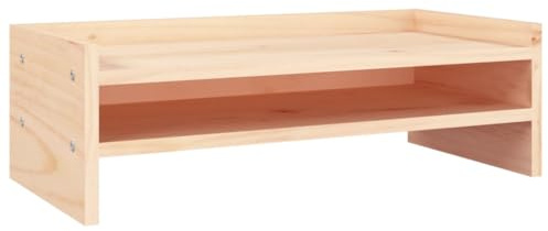 vidaXL Skärmställ 50x24x16 cm massiv furu, datorställ, bildskärmsställ för stationär dator, skrivbordshöjare, tangentbordsställ, stationärt datorställ