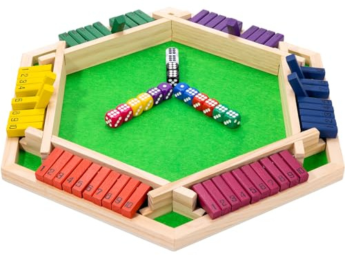 Shut The Box Game Wooden Board Game -2-6 Player Math Game - Educational and Entertaining