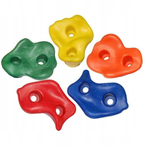 TRIBECCO 5 pezzi di pietre da arrampicata per parete da arrampicata con kit di fissaggio, varie forme, dimensioni 8 x 11,5 cm, in plastica, per arrampicata all'aperto e indoor (mix)