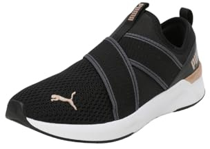 Puma Softride Harli Slip on Wns - Zapatos para Mujer, Puma Black-Puma White-Puma Gold, 36 EU