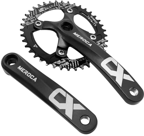 ZUDKSUY 170mm Cranksets Bicycle Crank Set with 104BCD 40T Round Chainring, Heavy Duty Mountain Bike Single Speed Square Taper Crankset Replacement for Shimano SRAM FSA