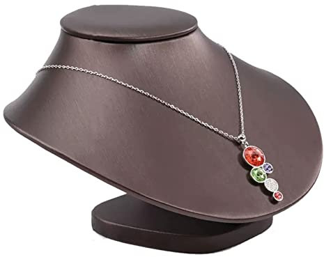 Schmuckhalter Büste Display Niedrige Kette Halskette Anhänger Kette Schmuck Büste Display Halter Ständer PU Kunstleder Mannequin Büste Display Halter Ständer for Mädchen Frauen Schmuckbaum