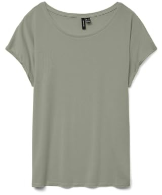 VERO MODA Damen Vmava Plain Ss Top Ga JRS Noos, Seagrass, XL