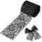 Schwarz Spitzenband, 6.5cm Wide 4.5m Long Elastischer Spitzenstoff Vintage Blumenmuster Spitzenborte für Nähen, Bastelarbeiten, Hochzeit, Geschenkverpackungen