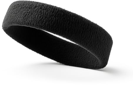 Frottee Stirnband Unisex – Schweißabsorbierendes Sport Stirnband aus weichem Baumwollfrottee, elastisch & bequem, ideal für Fitness, Laufen, Tennis, Gym & Alltag