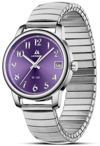 LN LENQIN Damen Uhren Damen Uhr Edelstahl Wasserdicht Uhren für Frauen Analog Quarz Armbanduhr Expansion Band