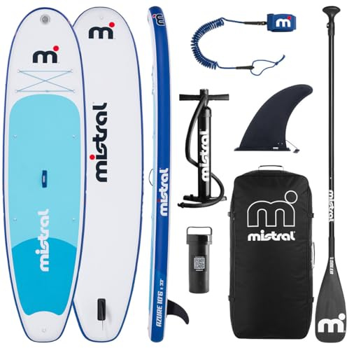 Mistral© SUP Board Set Azure 10'6 - Aufblasbar - für Kinder & Erwachsene - Anfänger & Fortgeschrittene