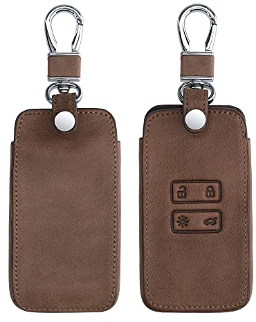 kwmobile Custodia Compatibile con Renault con 4 tasti Smart Key (solo Keyless Go) - Cover Chiavi Auto Protezione Copri Telecomando - Copri Chiave Copertura marrone scuro