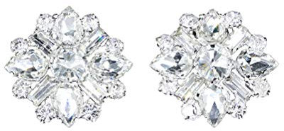 BESTOYARD Schuhclips Damen Kristall Strass Blumen Form Schuhschnalle Schmuck Accessoires für Frauen Schuhe 1 Paar (Silber)