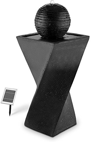 Blumfeldt Schonbrunn Basalt Edition - Fuente Solar, Bomba de 200 L/h, Interior y Exterior, Batería 8 h de duración, Iluminación LED, para Exteriores, Diseño Piedra basalto