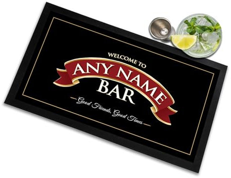 Tappetino da birra, con nastro rosso, per pub, per bancone, personalizzabile