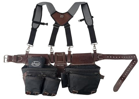 Dead On Tools DO-HSR Leather Hybrid Tool Belt with Suspender, Black
