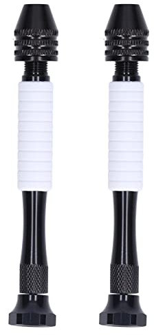 Hilitand 2 Stück Handspiralbohrer, Verstellbarer Stiftschraubstock, Bohrer Spannfutter, Manuelles Stanzwerkzeug, 0,3-3,2 Mm Spannbereich