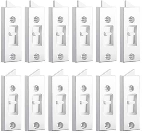Window Latch Locks Window Parts and Hardware Tilt Latch Plastic Construction, Spring Loaded, 2 Inch Hole Center Spacing Sliding Lock Replacement(12 Pieces)