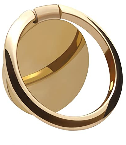 OBHEI Metal Cell Phone Ring Holder Finger Ring Stand, 360 Degree Rotation Ring Kickstand Grip Holder for Magnetic Car Mount, Gold