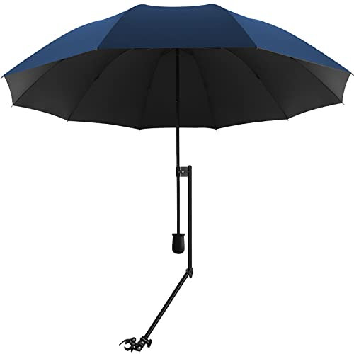 UPF 50+ Beach Umbrella with Adjustable Universal Clamp