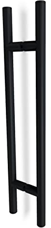 Oppali Svart 304 rostfritt stål högkvalitativt material entrédörrhandtag | handtagsdiameter 25 mm | rund T-bar | 30 cm total längd | avstånd mellan hål och hål 21 cm |