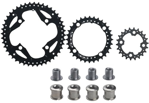 Shinekoo Fahrrad Kettenblatt 104/64BCD MTB Kettenblatt Fahrrad Kettenblatt 22T 32T 44T Triple Bike Plate Kurbelgarnitur Kettenblattteil mit Ritzelschrauben für Rennräder, Mountainbikes, BMX MTB Bike
