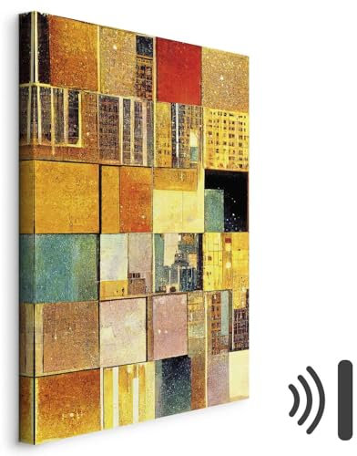 murando - Quadro Fonoassorbente Verticale AI Motivi Astratti Geometrici 80x120 cm 1 Pezzo - Stampa su Tela Schiuma Acustica - Quadri Grandi Pannelli Fonoassorbenti Moderni - Acustiche a-B-10071-b-a