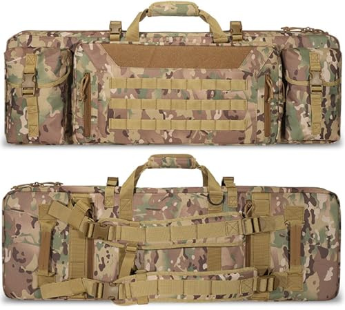 BALAMLB Custodia per Fucili Borsa Tattica Lunga per Trasporto Fucili, Borsa Porta Armi Poligono,Borsa Militare,Fodero per Fucile con Spallacci Cerniera Bloccabile Capienza Circa 2 Fucili B,42in/107cm