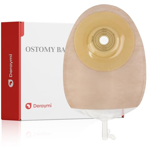 DERAYMI 10 pz de sacs d'urostomie convexe, une seule pièce vidange poches urologiques poches jetables avec valve de vidange pour iléostomie colostomie soins de la stomie 15-38 mm