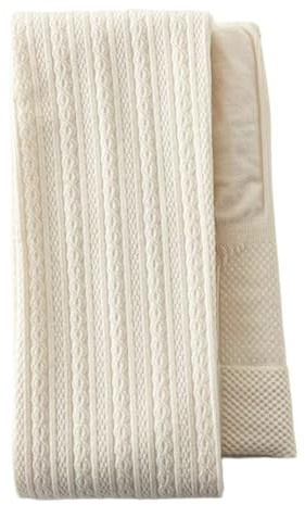 Xoeryoy Kabelstickade tights kvinnor hög elastisk midja vridna stickade tights randig bomull varm för kvinnor höst vinter, BEIgE, en storlek