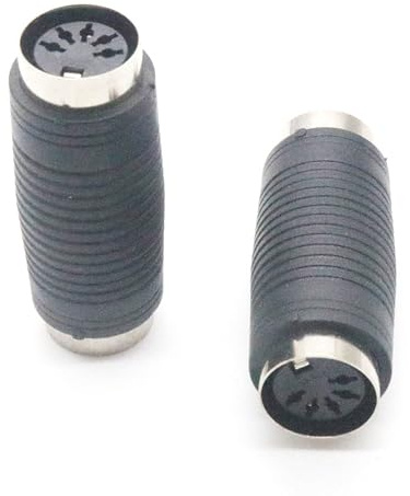 UpperFu 2 Pcs 5-Pin DIN MIDI Female to Female Adapter, MIDI Gender Changer Extension Connector for Keyboard, Synthesizer, Electric Piano, Guitar & Audio Interface