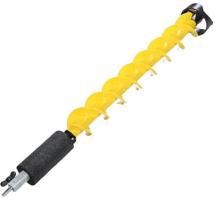 Sxhlseller Nylon-Eisbohrer für -Bohrmaschine, 5 Zoll Durchmesser mit Klingen aus Legiertem Stahl.Leichtes Schwimmendes Design mit Klingenabdeckung, Winterangeln – Gelb