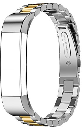 AISPORTS Compatible avec Fitbit Alta Bracelet Femme, Fitbit Alta Bracelet en Acier Inoxydable Bracelet de Sport Solide Réglable Bracelet de Remplacement pour Fitbit Alta/Alta HR Fitness Tracker