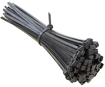 Fascette Nylon 100pz 300mm x 3.6mm Nere Cablaggio Stringicavo Fermacavo Giardino garage officina casa auto ufficio STI