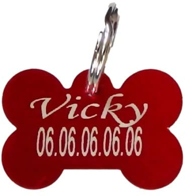 patrickgravure médaille Chien ou Chat Gravure personnalisée Protection Vernis +Anneau Attache. Differents modèles et Coloris Disponibles