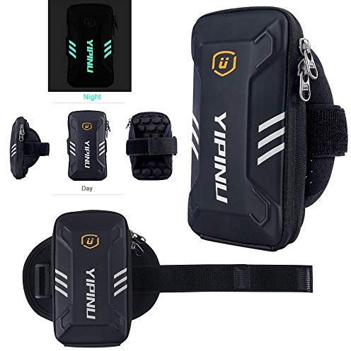 DFVmobile - Vattentätt reflekterande armband fodral med 2 fack sport löpning cykling gym för hammare 4+ (2019) – svart