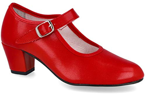Creaciones PASOS DE BAILE 15 Zapatos Flamenca - Sintético para: NIÑA Color: Rojo Talla: 25