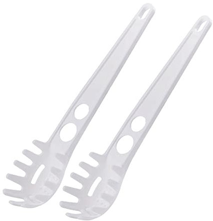 IKAAR Lot de 2 cuillères à spaghetti 3 en 1 en plastique avec outil de mesure à spaghetti et séparateur d'œufs pour nouilles et pâtes