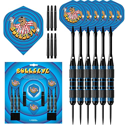 Bullseye Brass Steel Tip Darts Set - Complete Gift Set with 2 Sets of Darts.