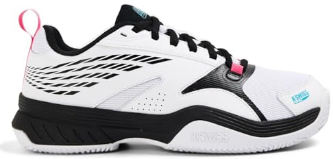 K-Swiss Performance Speedex Padel Tennis Shoe, vit/svart/akvarius, 42,5 EU, Vit svart akvarium, 42.5 EU