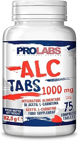 PROLABS – Acetil L Carnitina 75 Compresse (1000 mg), Integratore Alimentare di Acetyl L-Carnitine per Workout, Palestra e Sport ad Alta Intensità, 100% Vegan - Supporto Cognitivo, Ossidativo & Energia