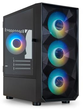 TOOQ TQGCC901-B - Seizure Caja Minitorre Gaming Micro-ATX/Mini-ITX, Cristal Templado, Incluye 4 Ventiladores ARGB, Color Negro