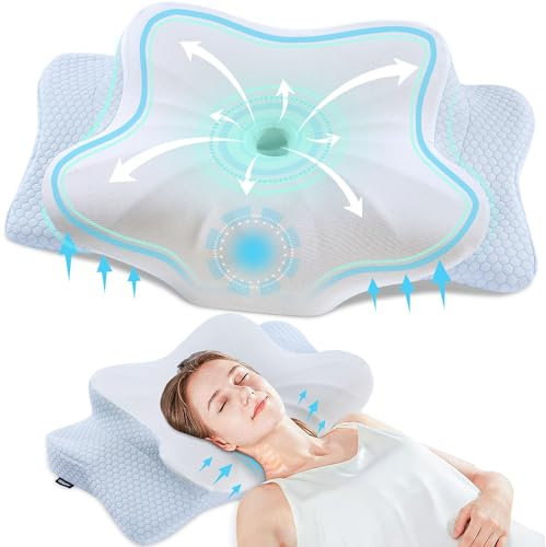 DONAMA Memory Foam Kissen Kopfkissen Nackenkissen ergonomisches Seitenschläferkissen für Seiten, Rücken & Bauchschläfer