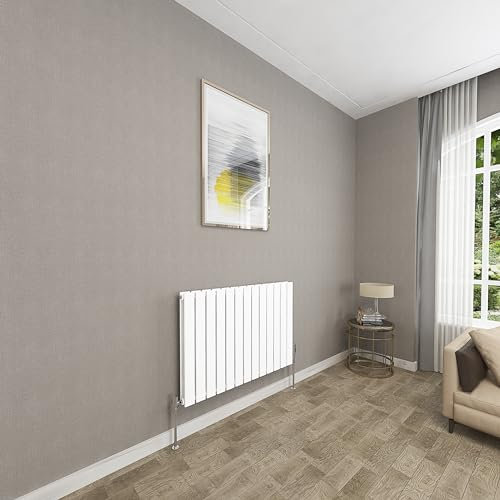 Sky bathroom | 600x884mm Horizontal Designer Radiators White Flat Panel Double Panel Central Heating Radiator