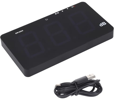 Fonometro, Display LCD da 9,6 Pollici Misuratore di Decibel Montato a Parete 30~130 DB Tester di Rumore Misuratore di Decibel Misuratore di Rumore con Registratore Dati e Allarme