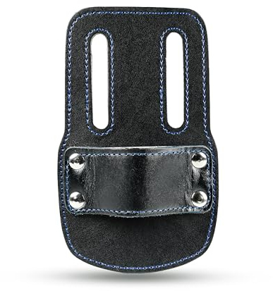 MK-Glove Hammerhalter für Gürtel bis zu 6 cm Breiten - Hammerschlaufe aus Leder - Werkzeughalter Dachdecker Schreiner - Monteur Zubehör - Robust Hammer Halter - Schwarz - 1 Stück