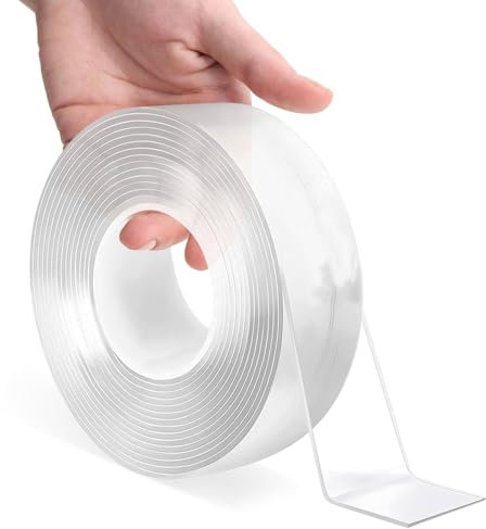 SOPSTUO Strong Double Sided Tape Heavy Duty Double Sided Tape for Walls Clear Multipurpose Removable Sticky Strips for Hanging Picture, Poster, Carpet (3.0m * 2.0cm)
