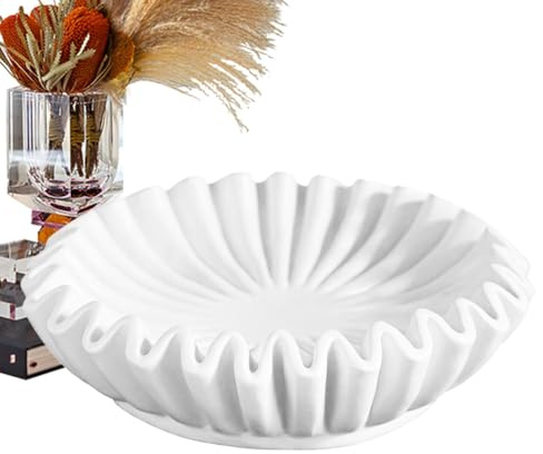 Cuenco De Resina Decorativa Genérico - Tazón De Frutas Decorativas Decorativas Para El Hogar Decorativo De Mármol Suculentas Con Volantes Mesa De
