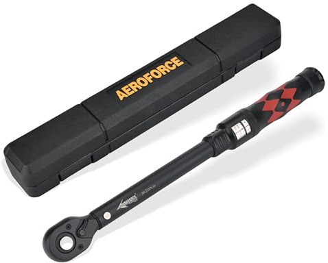AEROFORCE Chiave Dinamometrica 1/2, Chiave Dinamometrica con Doppia Scala, Regolabile in Due Direzioni con Meccanismo a 72 Denti per La Manutenzione di Motocicli, Biciclette e Auto(30-210 Nm)