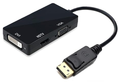 3-IN-1 DisplayPort DP till HDMI-kompatibel DVI VGA-adapter 1080P for projektor TV bärbar dator DisplayPort-konverteringskabel