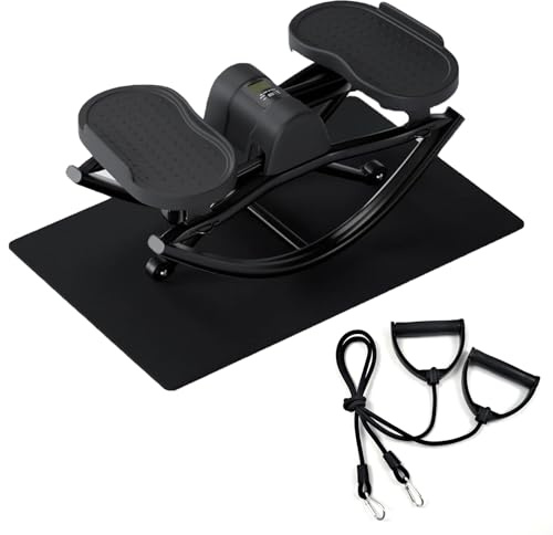Lhanel Rock Stepper, Side-to-Side Machine for Home Exercise – Burn Fat Faster in 15 Minutes | Low-Impact Glutes with Digital Display & Anti-Slip Mat (Black)